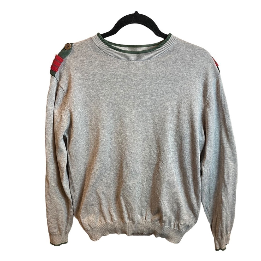 JED Grey Crew Neck Knit Sweater Size Medium
